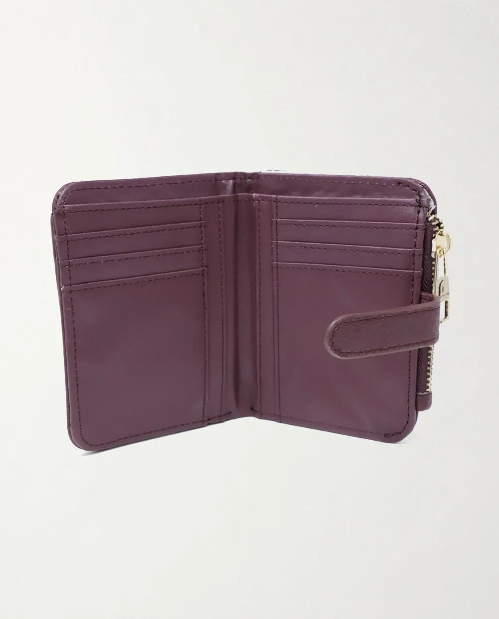 Billetera flap London Fog texturizada roja para mujer