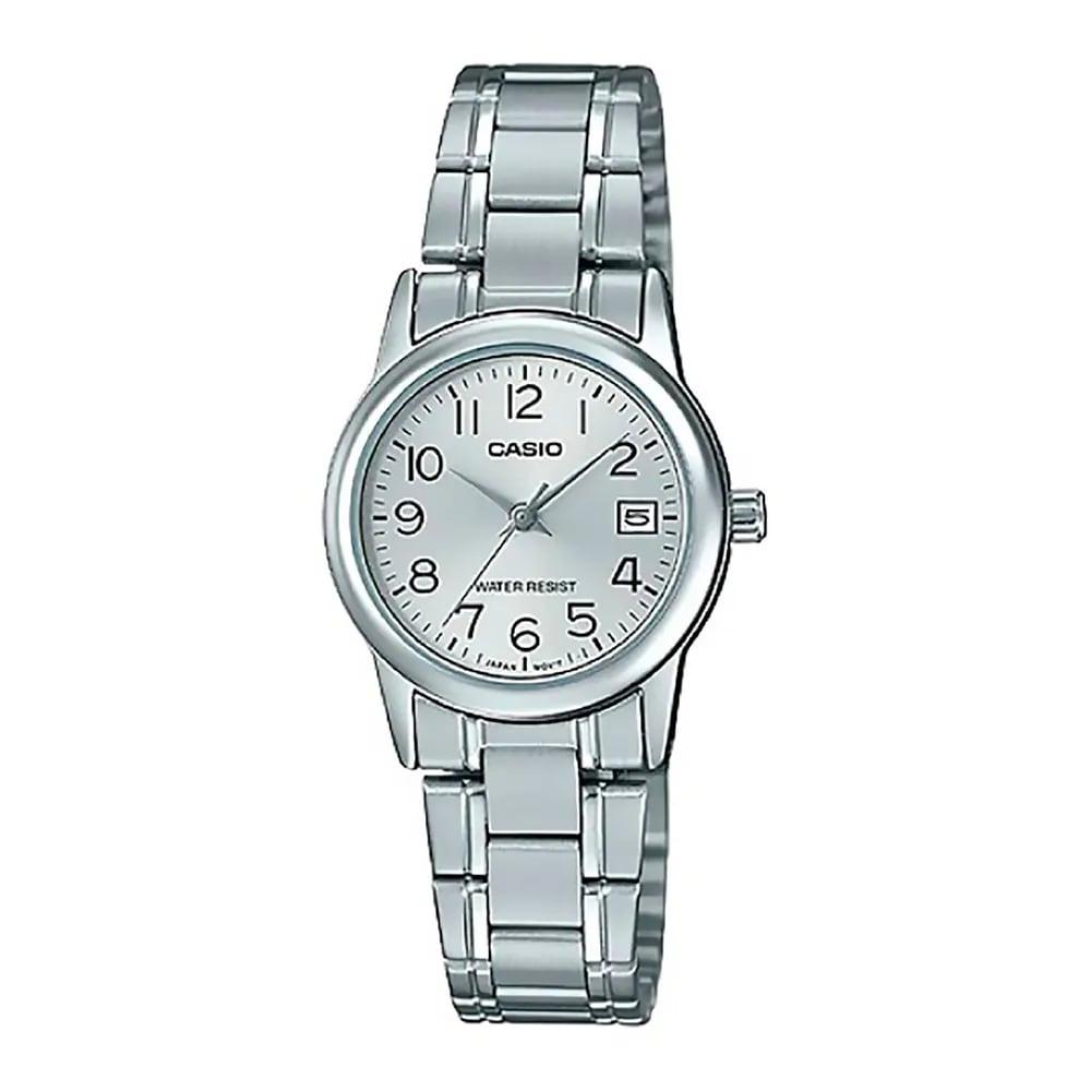 Reloj análogo Casio metálico plateado para hombre