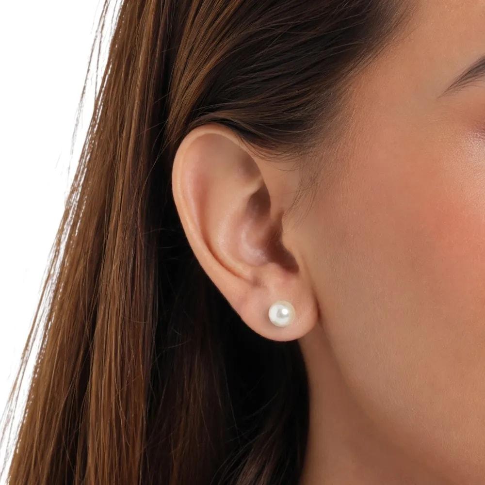 Aretes de perla con baño de oro