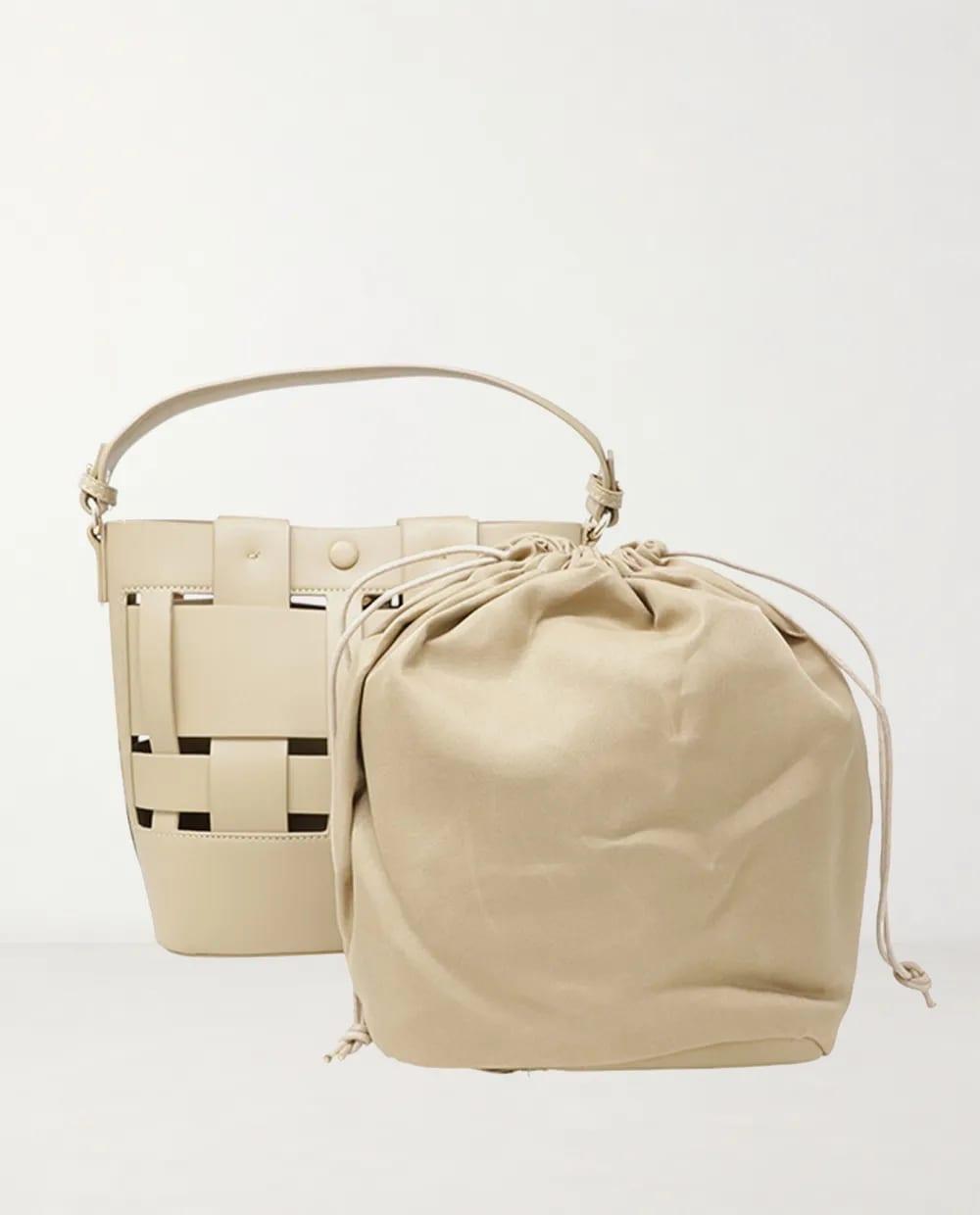 Cartera hobo Urban Expressions tejida con pouch beige