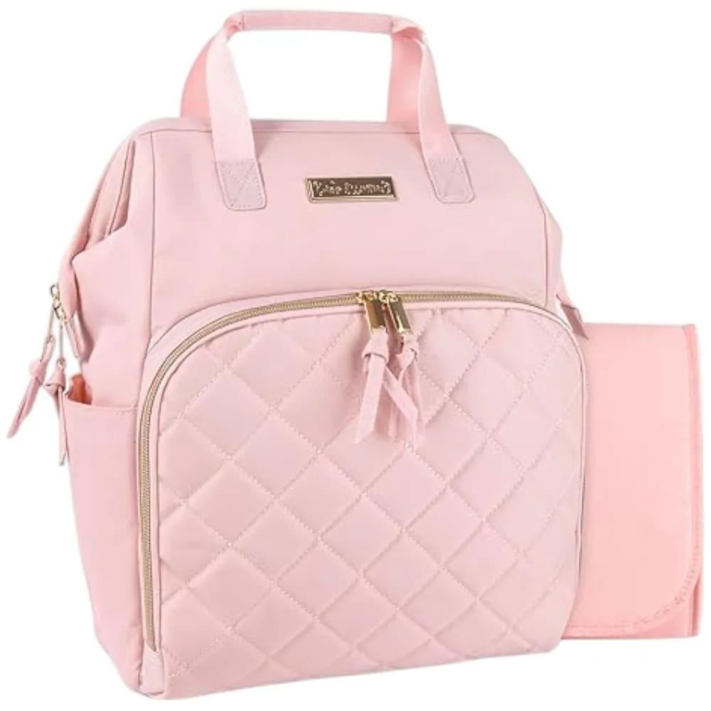 Pañalera rosada de 2 piezas estilo bolsón